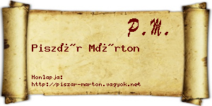 Piszár Márton névjegykártya
