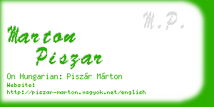 marton piszar business card