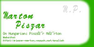 marton piszar business card